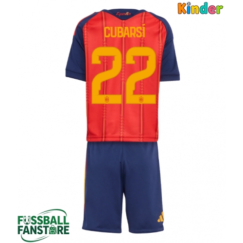 Spanien Pau Cubarsi #22 Replik Heimtrikot Kinder WM 2026 Kurzarm (+ Kurze Hosen)